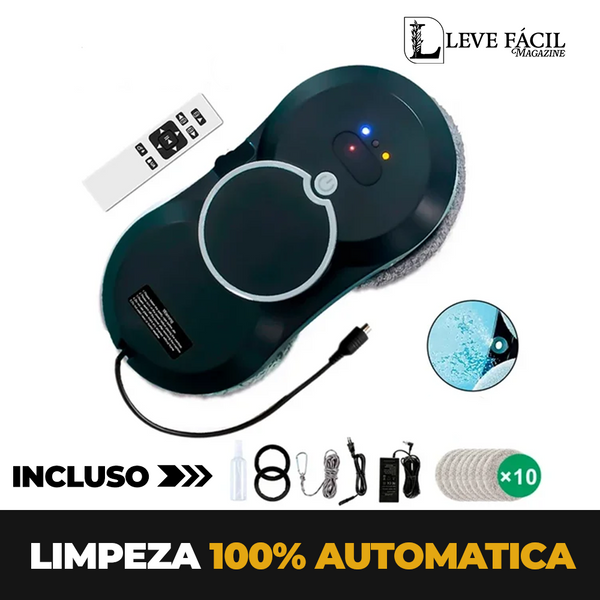 Robô Limpa Vidros Leve Fácil® - Esguicho Automático (Controle Incluso)